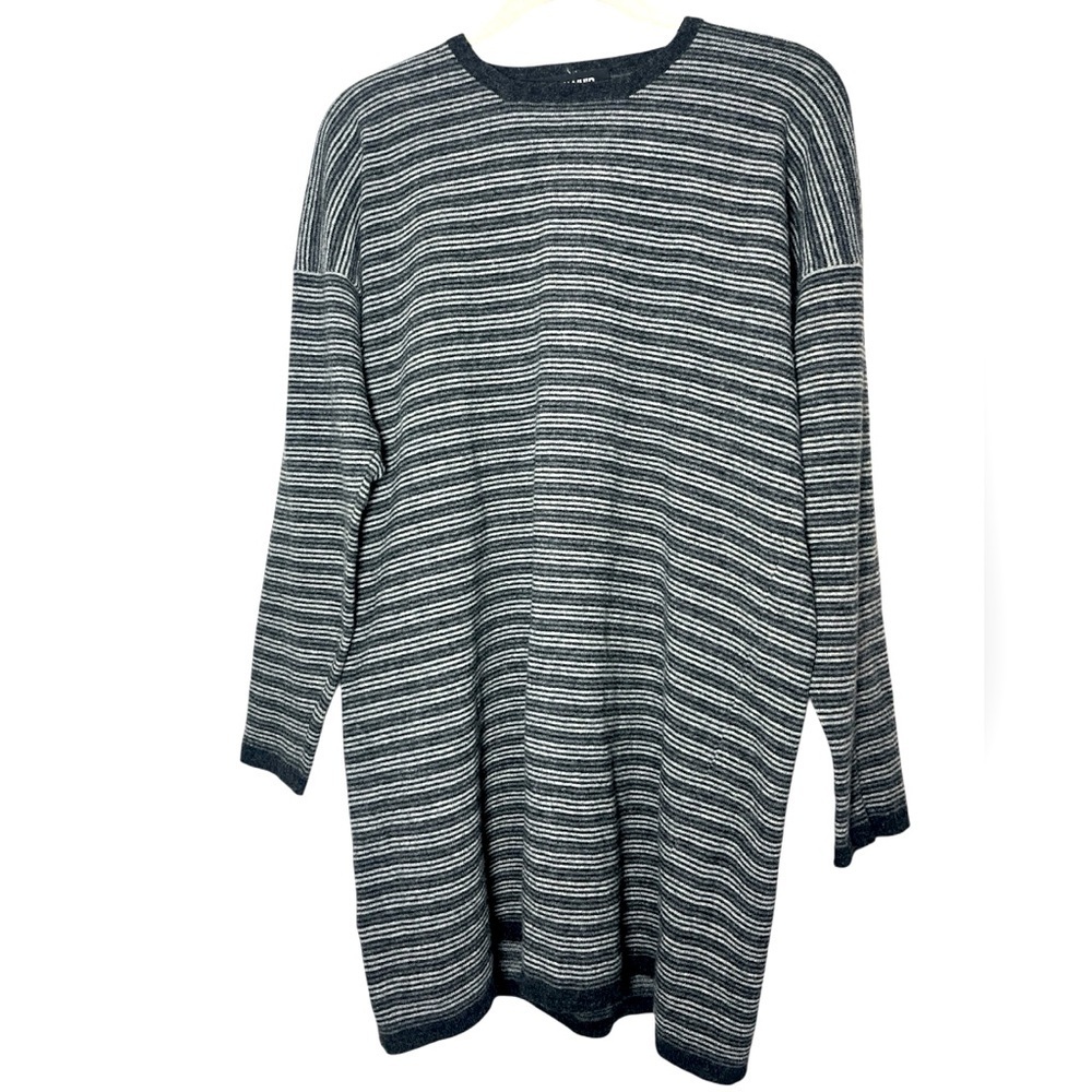Jean Muir Vintage Wool Sweater Dress 1980s Stripes Cozy Warm
